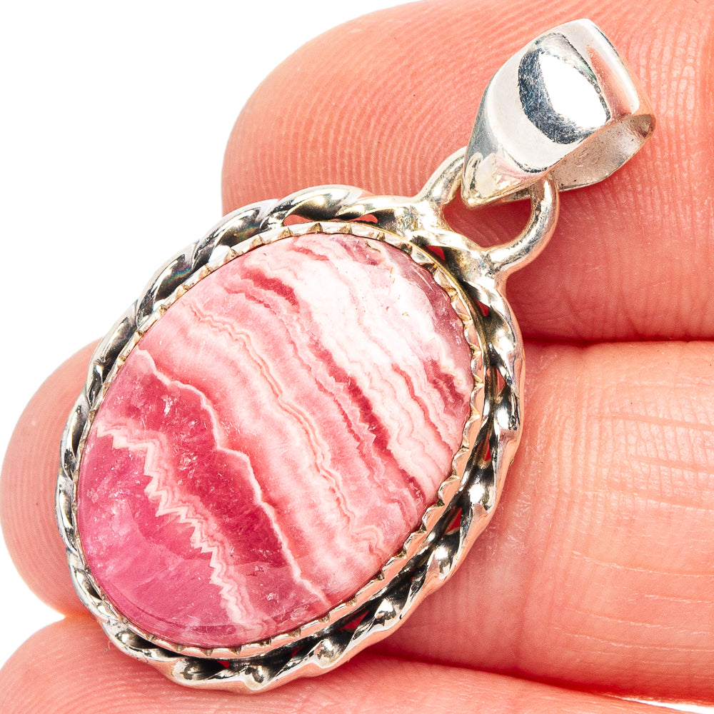 Rhodochrosite Pendant 1 3/8" (.925 Sterling Silver)