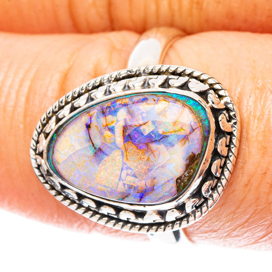 Rare Sterling Opal Ring Size 7.75 (925 Sterling Silver) R4682