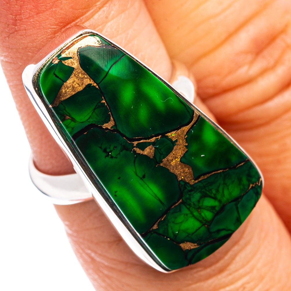 Premium Irish Dahlia Turquoise Ring Size 6 Adjustable (.925 Sterling Silver)