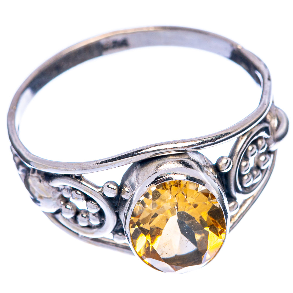 Faceted Citrine Dainty Ring Size 8.5 (925 Sterling Silver) R145650