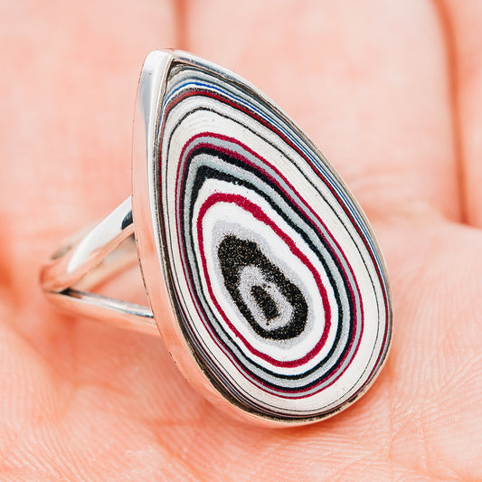 Premium Fordite Ring Size 7 (.925 Sterling Silver)