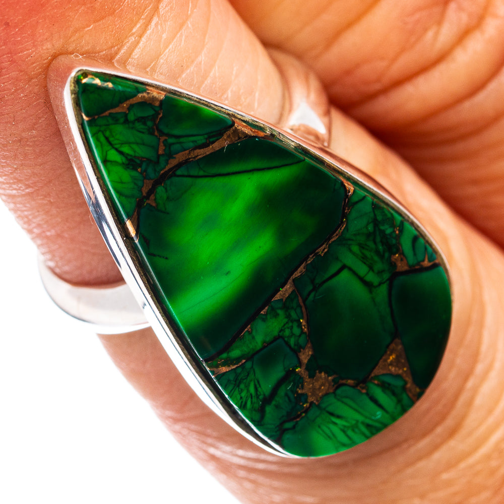 Premium Irish Dahlia Turquoise Ring Size 5 Adjustable (.925 Sterling Silver)