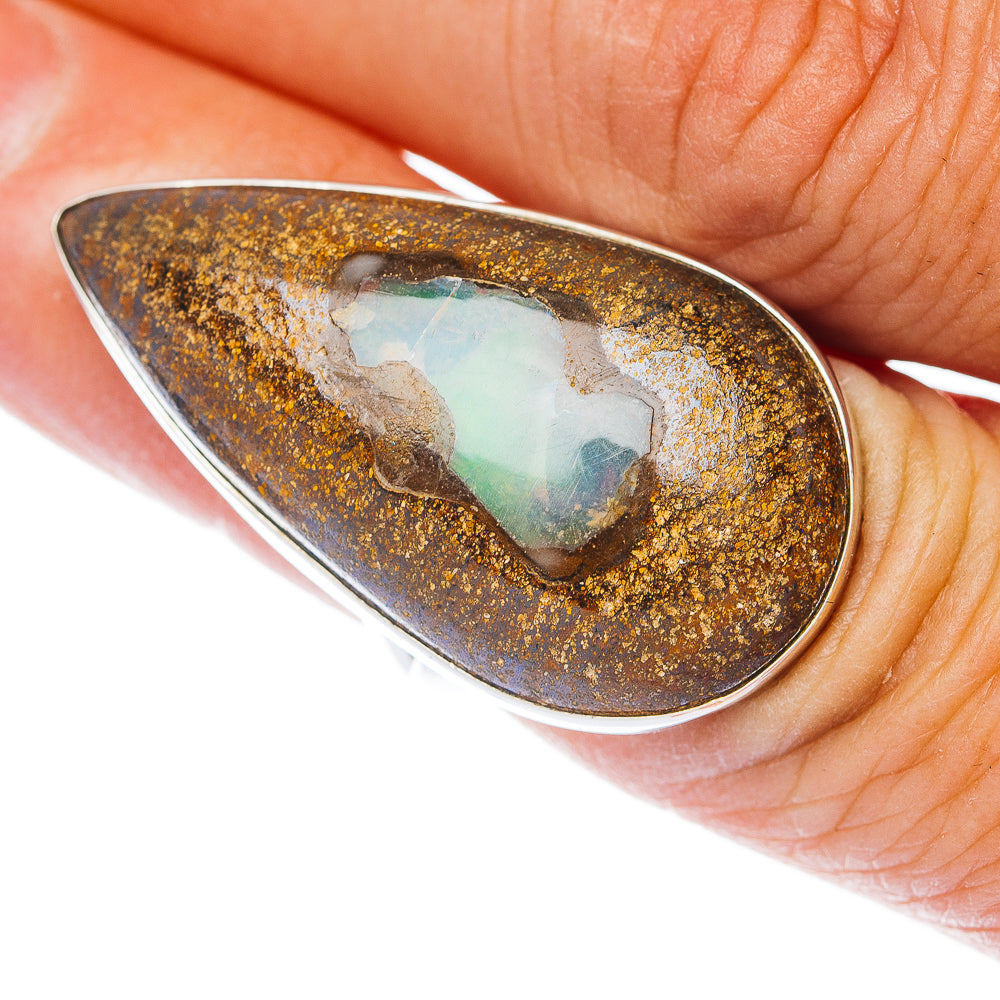 Premium Boulder Opal Ring Size 5.75 (.925 Sterling Silver)