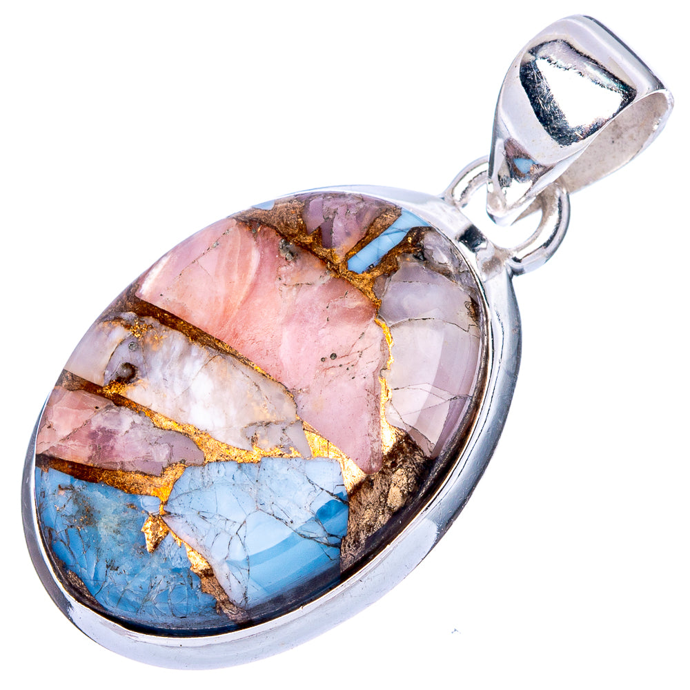 Pink Opal In Kyanite Pendant 1 3/8" (925 Sterling Silver) P42434