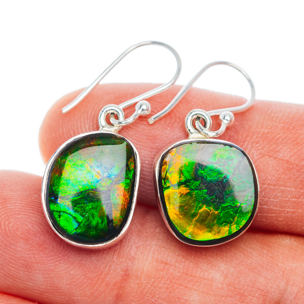 Exclusive Ammolite Earrings 1 1/4" (.925 Sterling Silver)