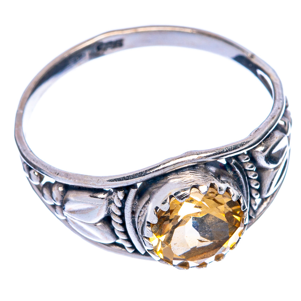 Faceted Citrine Dainty Ring Size 8 (925 Sterling Silver) R145386