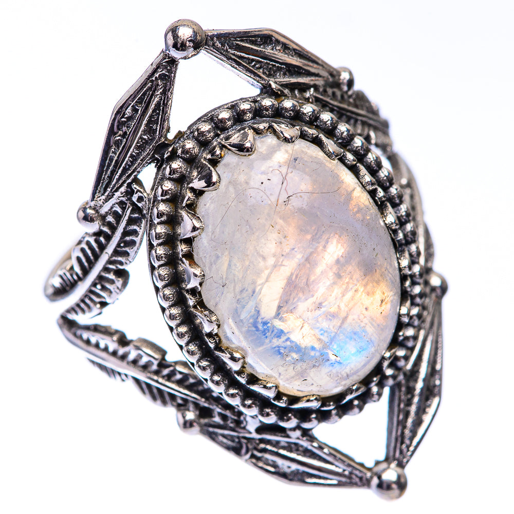 Rainbow Moonstone Ring Size 7.5 (925 Sterling Silver) R140735