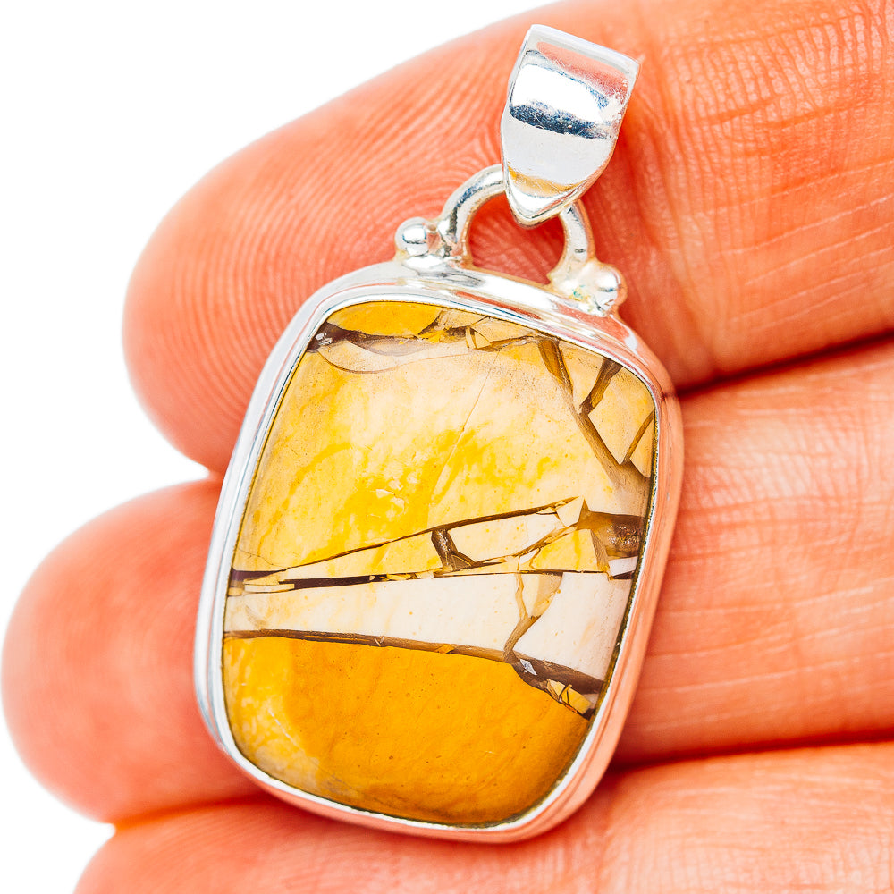 Brecciated Mookaite Pendant 1 1/4" (.925 Sterling Silver)