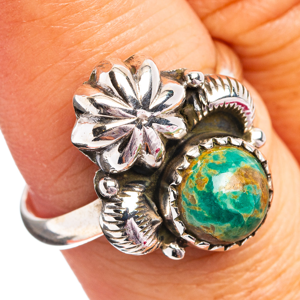 Southwestern Style Mohave Turquoise Ring Size 9 (.925 Sterling Silver)