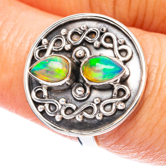 Rare  Ethiopian Opal Ring Size 7.25 (925 Sterling Silver) R3702