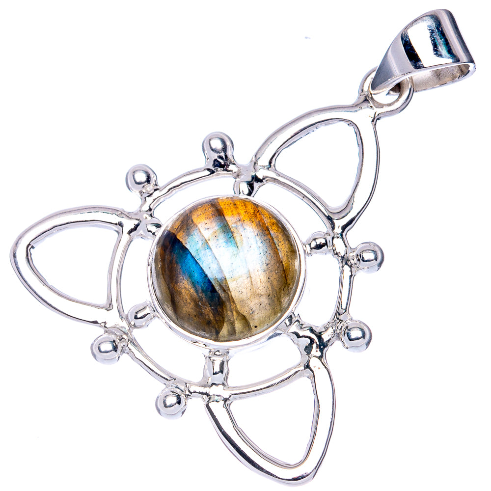 Premium Labradorite Pendant 1 3/8" (925 Sterling Silver) P41839