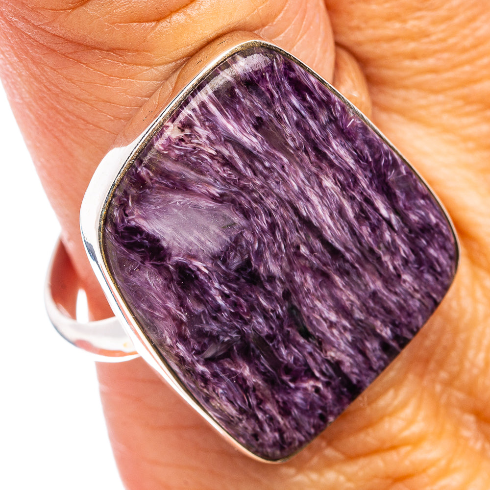Premium Charoite Ring Size 11 Adjustable (.925 Sterling Silver)