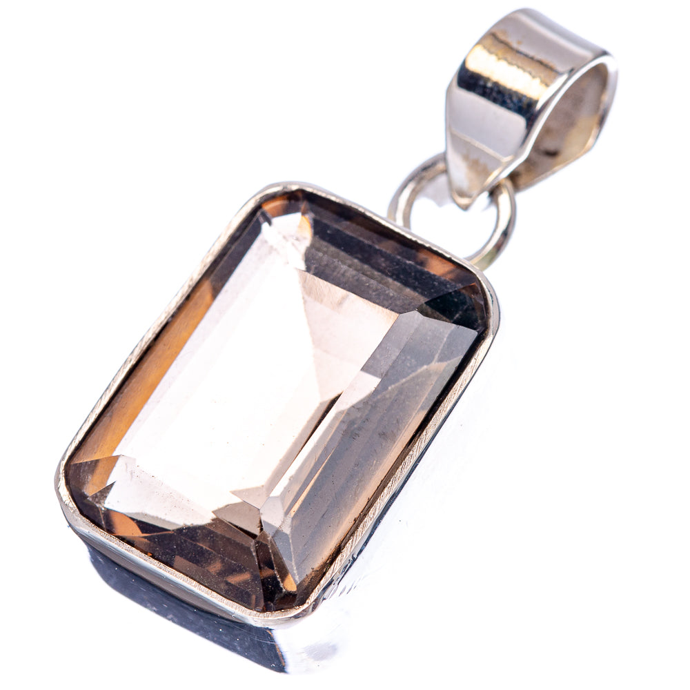Premium Smoky Quartz Pendant 1 3/8" (.925 Sterling Silver)