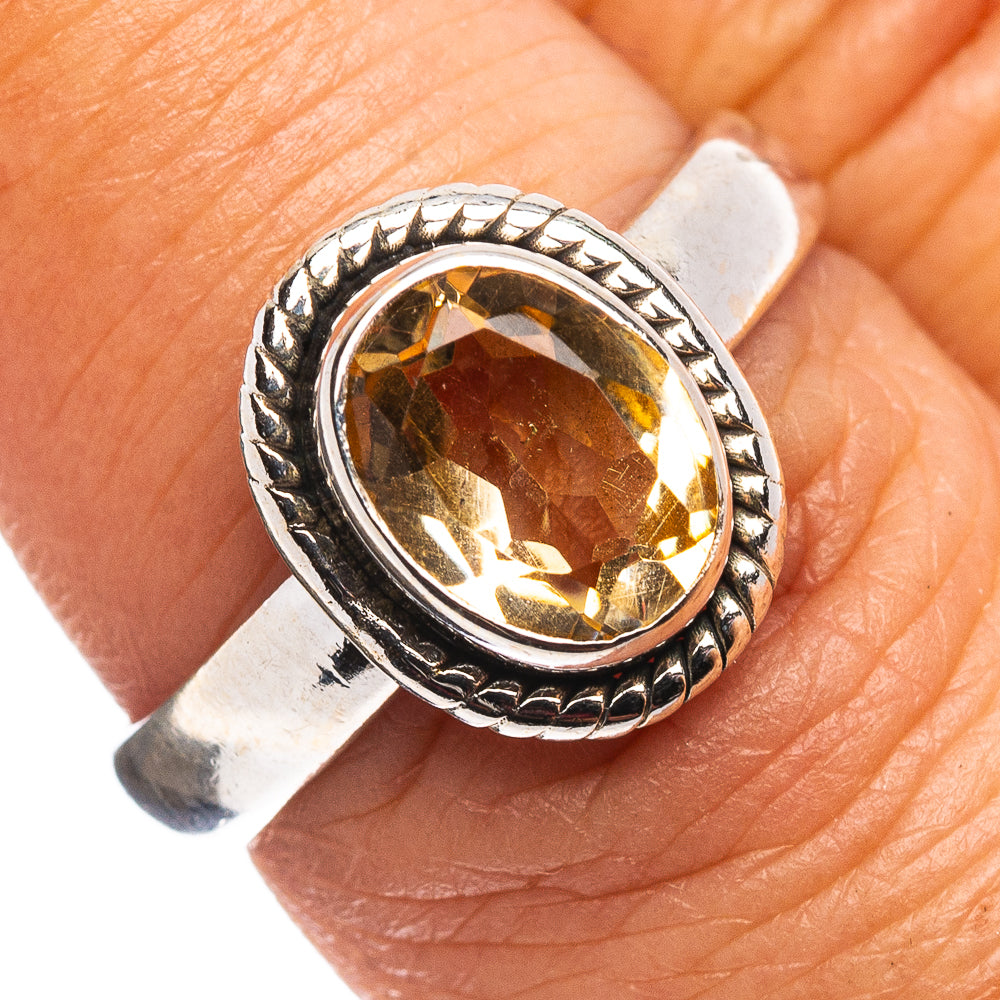 Citrine Ring Size 7.5 (.925 Sterling Silver)