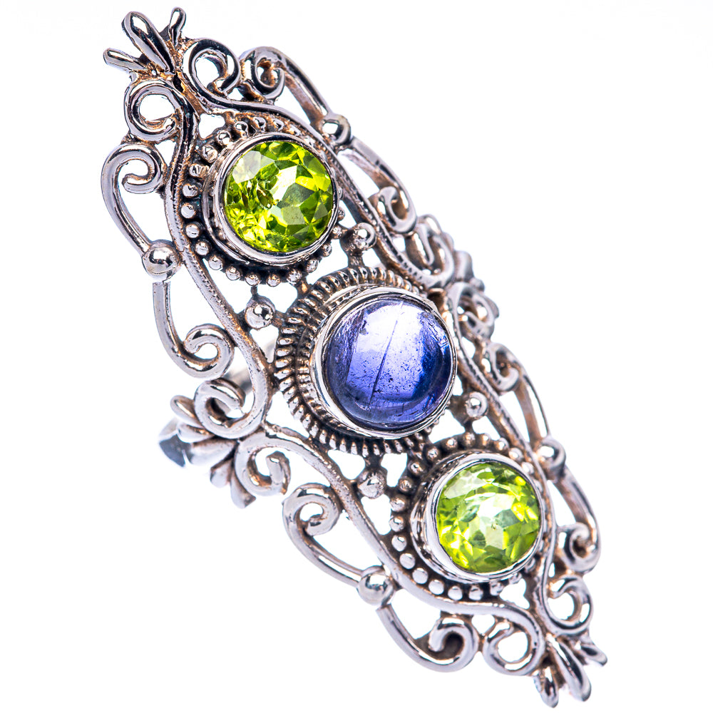 Large Tanzanite, Peridot Ring Size 7.75 (925 Sterling Silver) R144949