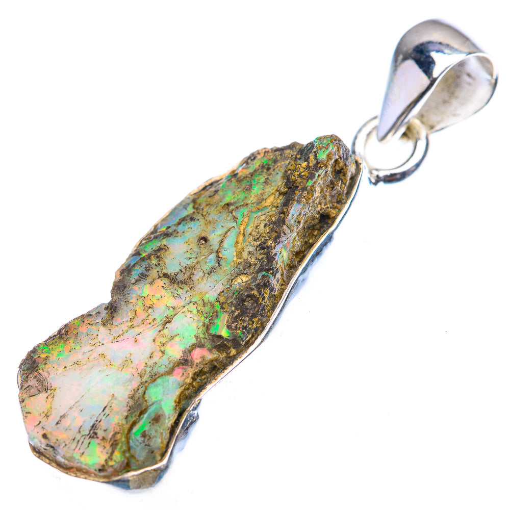 Raw Ethiopian Opal Pendant 1 5/8" (925 Sterling Silver) PD38489
