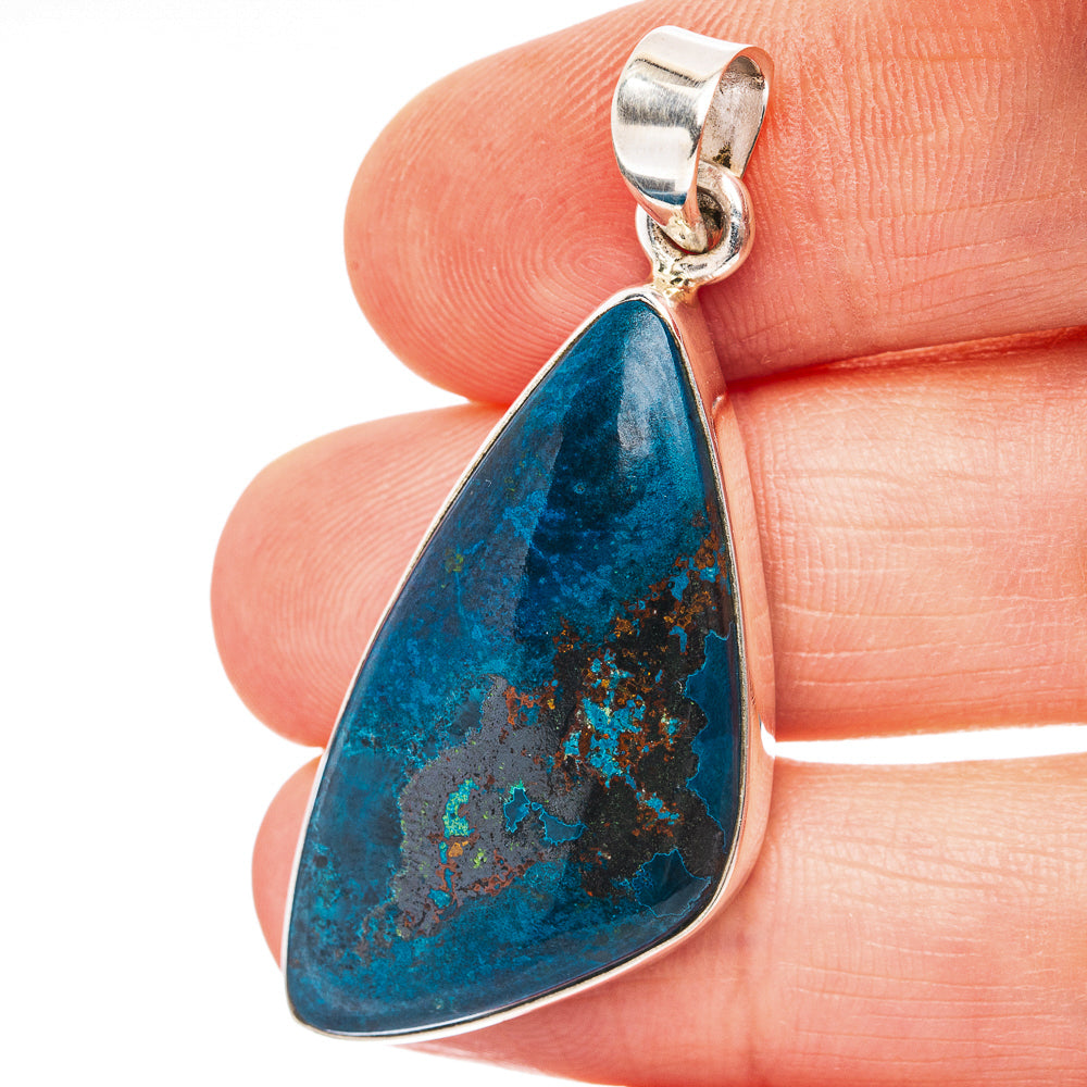 Shattuckite Pendant 1 7/8" (.925 Sterling Silver)
