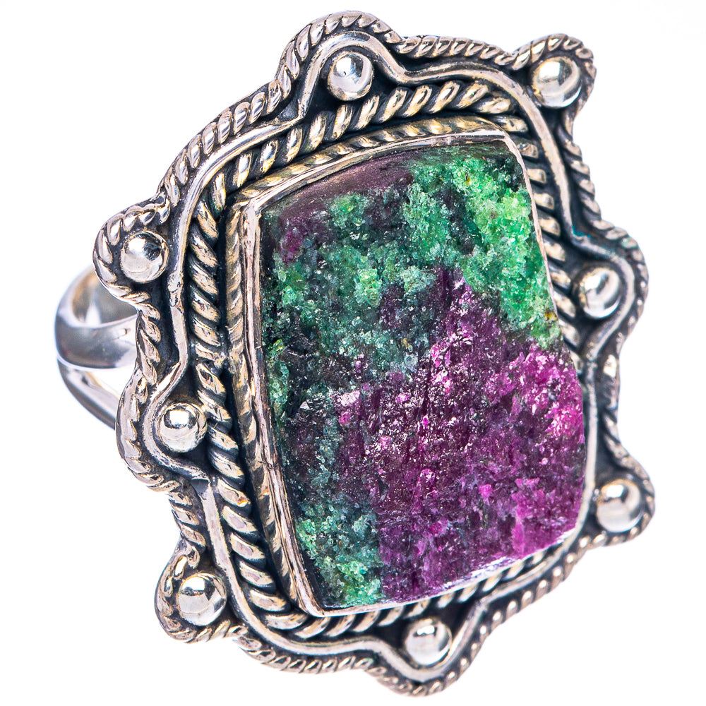 Large Raw Ruby Zoisite Ring Size 7 (925 Sterling Silver) R1324