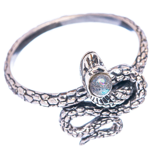 Labradorite Snake 925 Sterling Silver Ring Size 7.75 (925 Sterling Silver) R5461