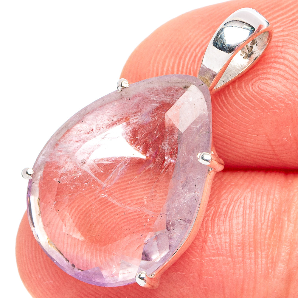 Purple Fluorite Pendant 1 1/8" (.925 Sterling Silver)