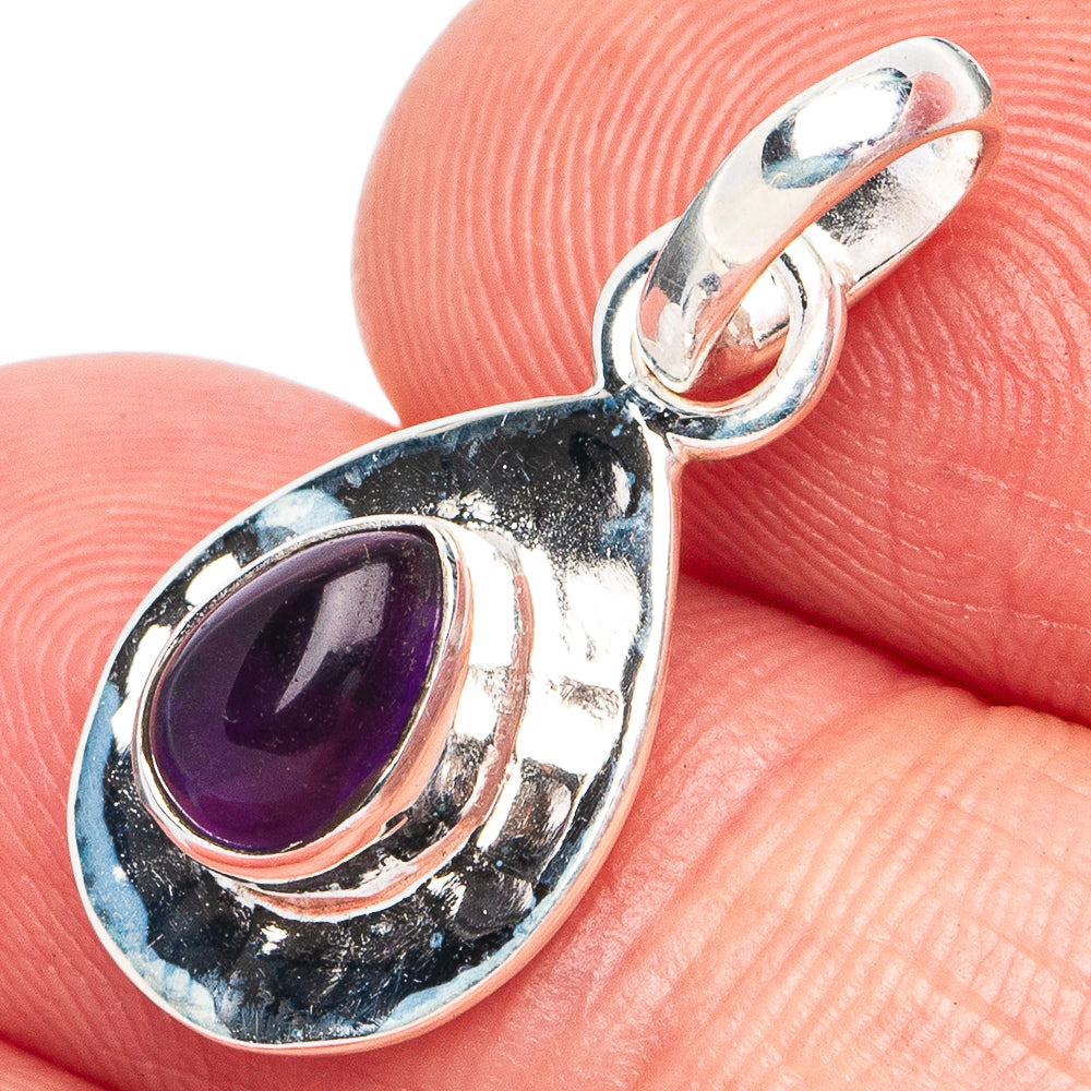 Dainty Amethyst Pendant 1" (925 Sterling Silver) P45332