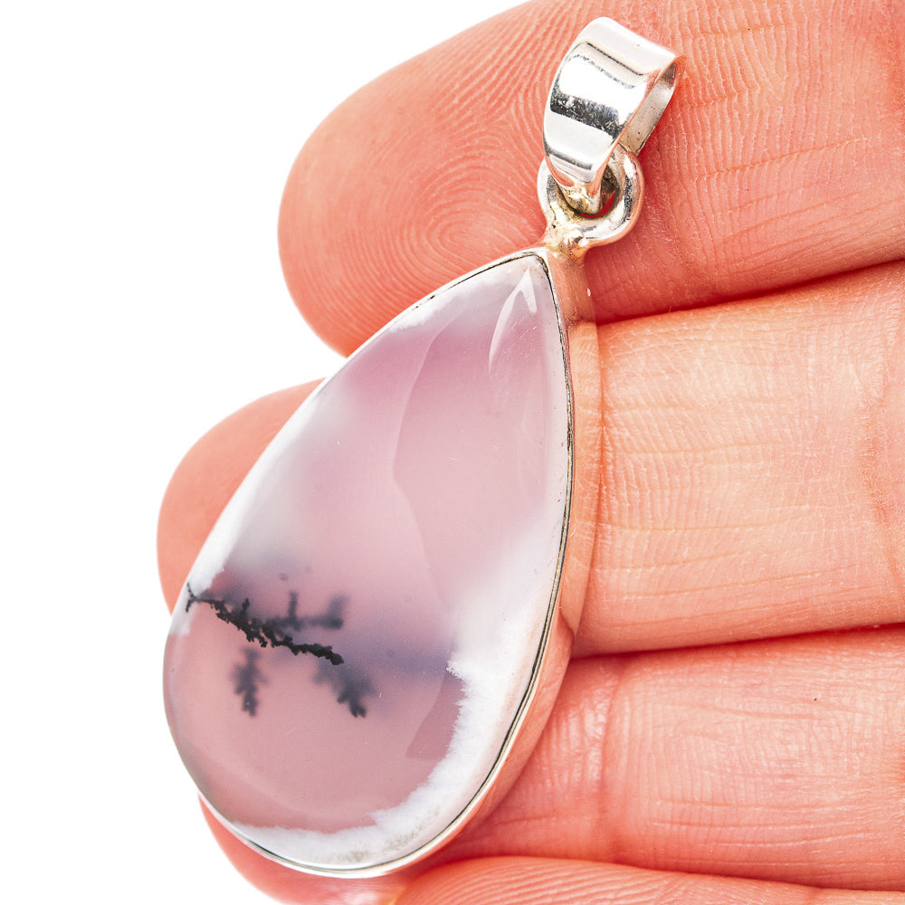 Dendritic Opal Pendant 1 3/4" (.925 Sterling Silver)