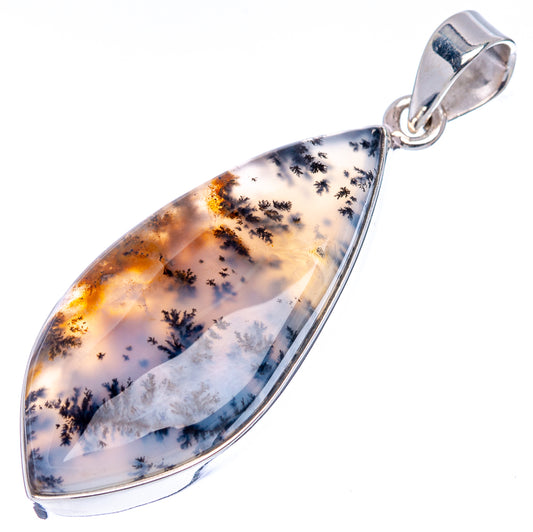 Premium Dendritic Moss Agate Pendant 2 1/8" (.925 Sterling Silver)