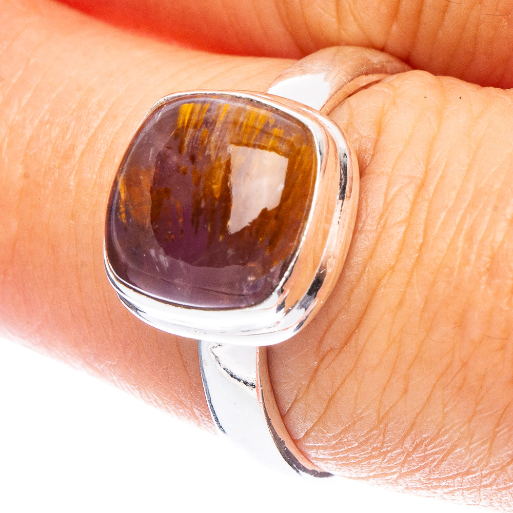 Rare Cacoxenite Amethyst Ring Size 7.75 (925 Sterling Silver) R7283