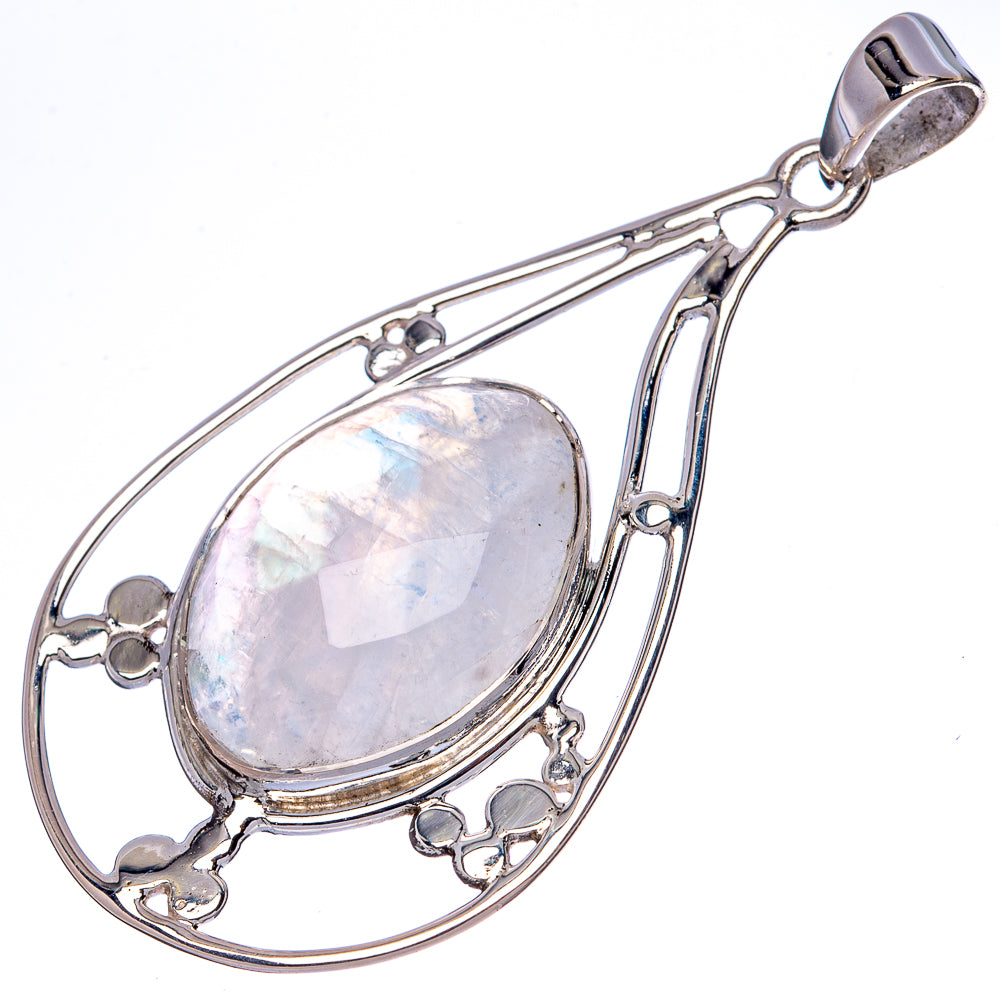 Asc Premium Rainbow Moonstone Pendant 2" (925 Sterling Silver) P42279