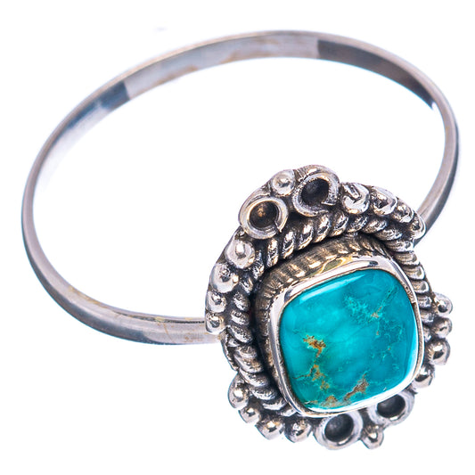 Turquoise oval stone dainty .925 sterling silver ring with filigree bezel