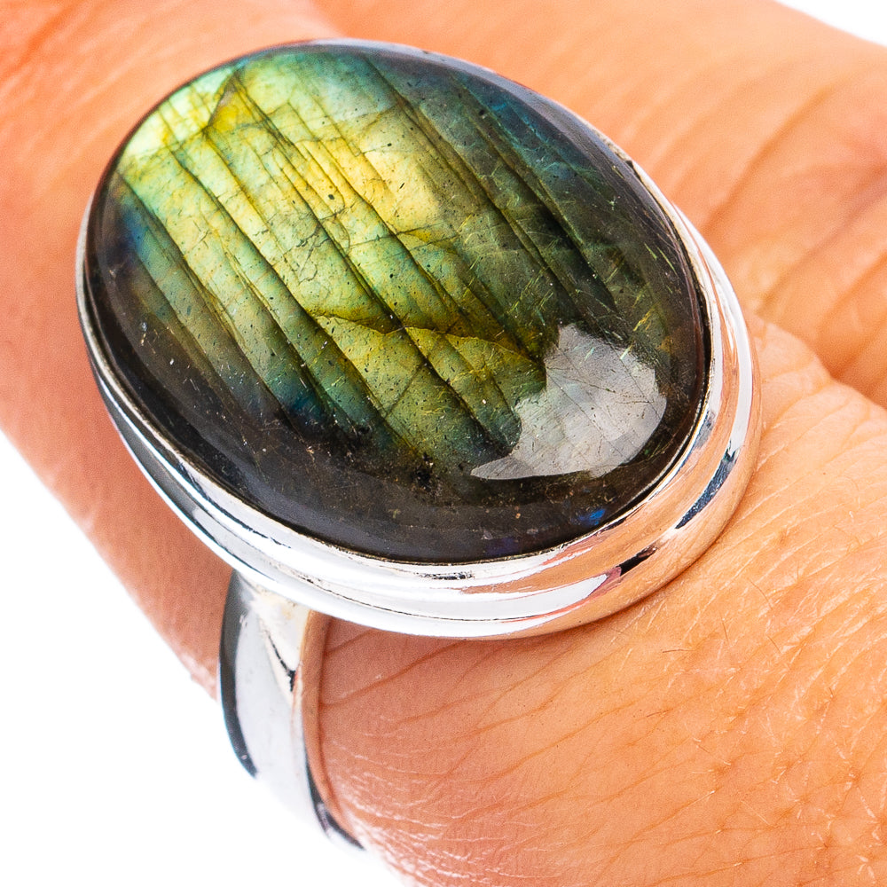 Labradorite Ring Size 7.5 (925 Sterling Silver) R8455