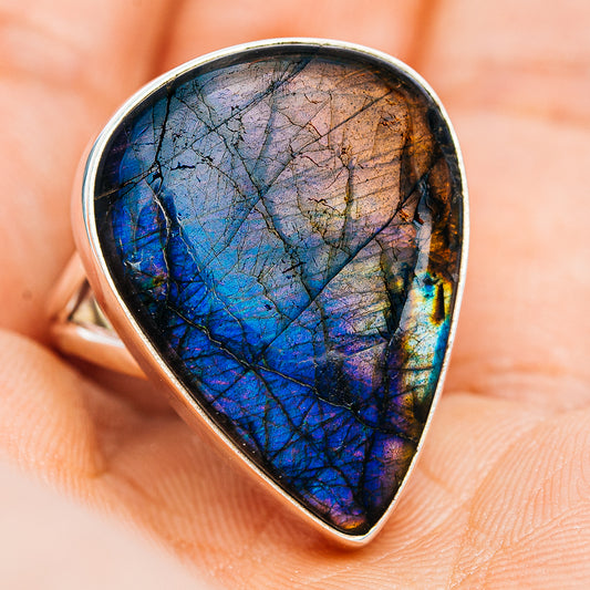 Premium Labradorite Ring Size 9 (.925 Sterling Silver)