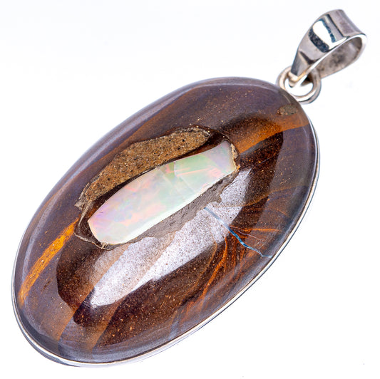 Premium Boulder Opal Pendant 1 7/8" (.925 Sterling Silver)