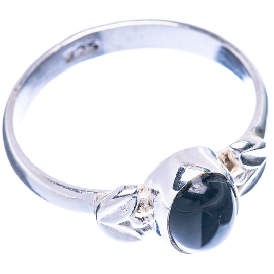 Black Onyx Ring Size 7.25 (925 Sterling Silver) R5579