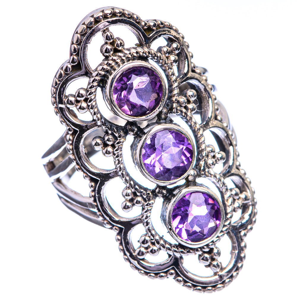 Faceted Amethyst Ring Size 6 (925 Sterling Silver) R143099