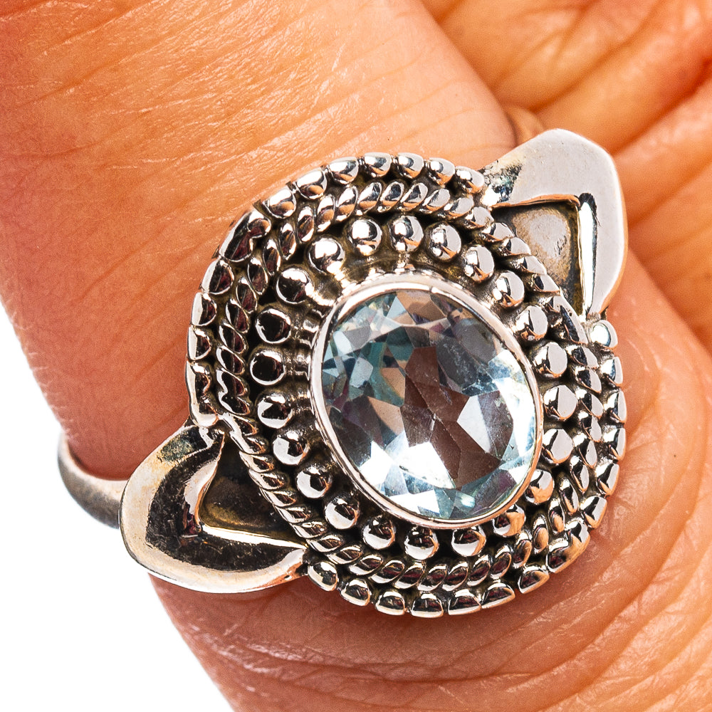 Blue Topaz Ring Size 7 (.925 Sterling Silver)