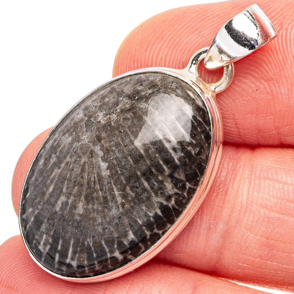 Stingray Coral Pendant 1 3/8" (.925 Sterling Silver)