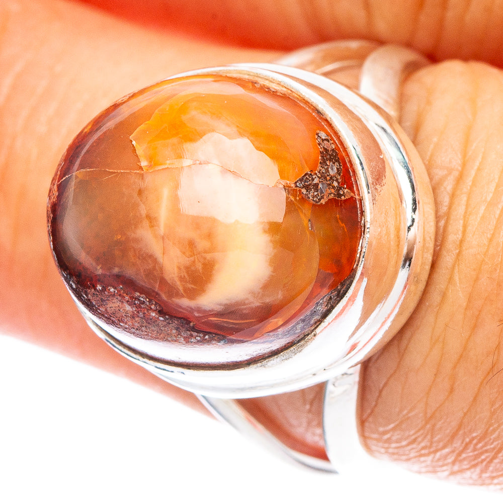 Rare Mexican Fire Opal Ring Size 7 (925 Sterling Silver) R6850
