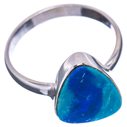 Sterling silver ring with large blue teardrop opal stone, open shoulder design