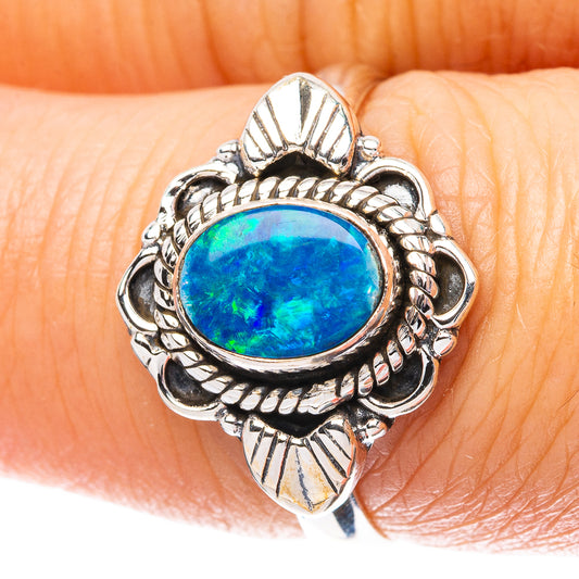 Rare Doublet Opal Ring Size 7 (925 Sterling Silver) R4446