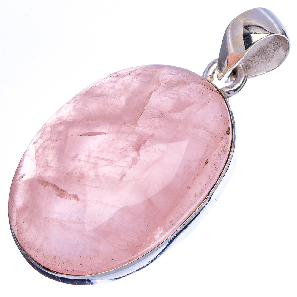 Rose Quartz Pendant 1 1/2" (925 Sterling Silver) P43055