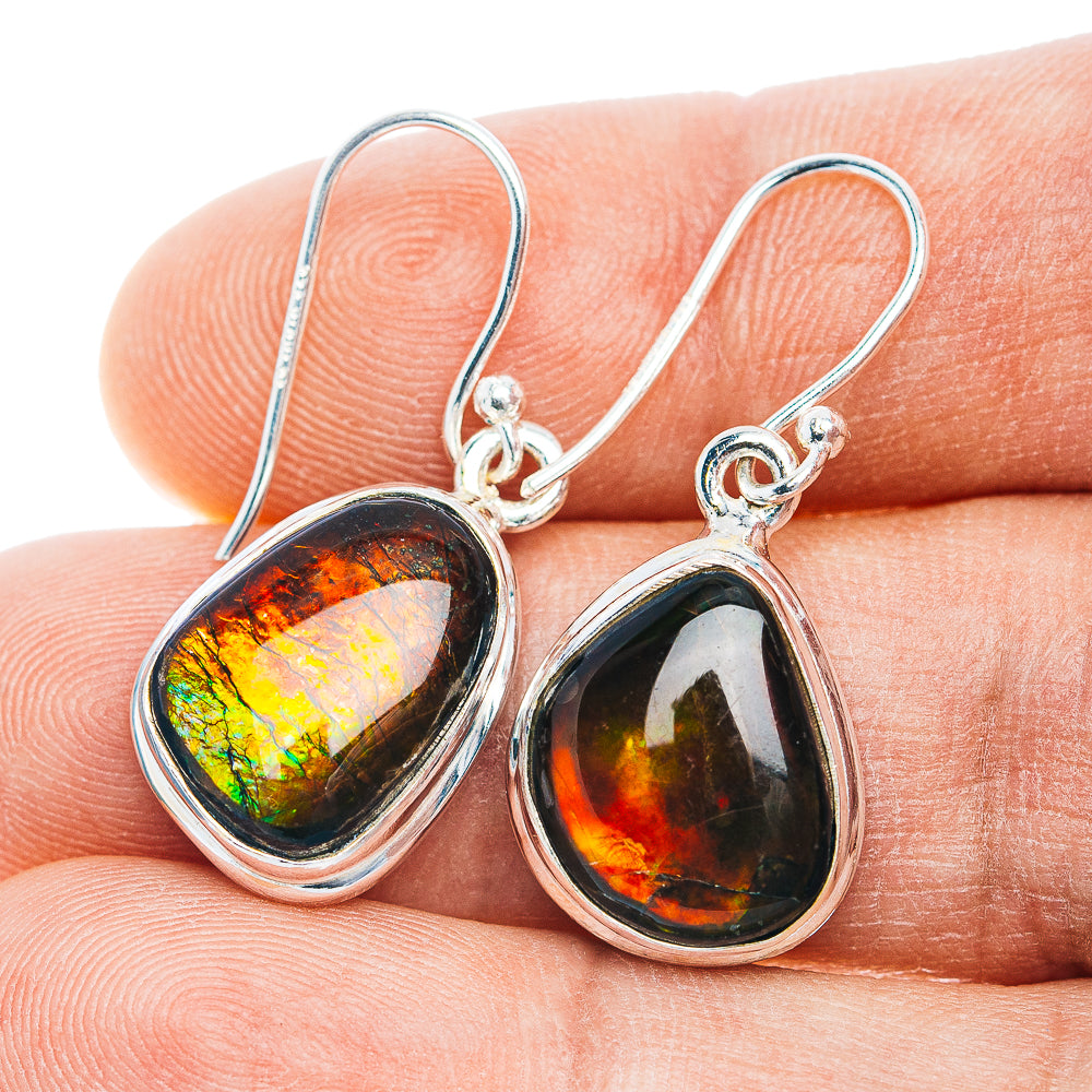 Premium Canadian Ammolite Earrings 1 1/4" (.925 Sterling Silver)