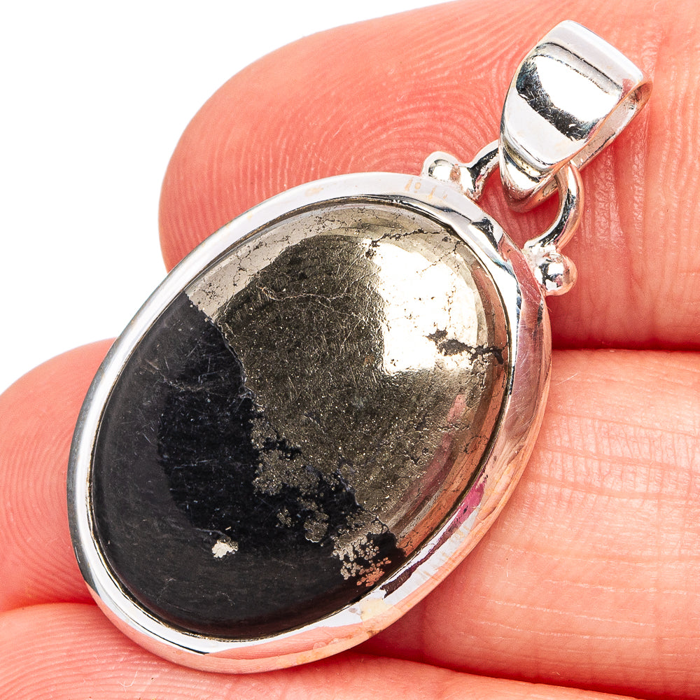 Pyrite In Magnetite Pendant 1 1/4" (.925 Sterling Silver)