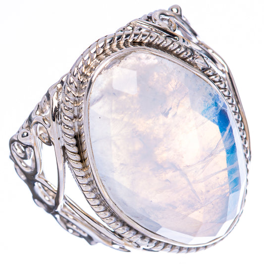 Signature Rainbow Moonstone Ring Size 9.5 (925 Sterling Silver) R3546