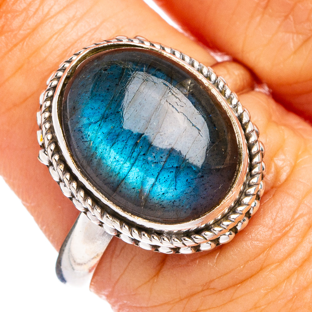 Labradorite Ring Size 7.5 (.925 Sterling Silver)