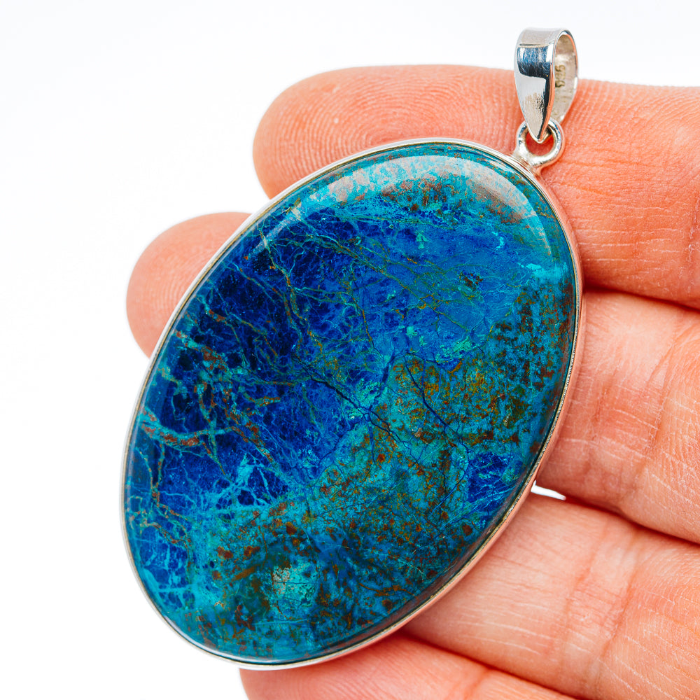 Huge Premium Shattuckite Pendant 2 1/2" (.925 Sterling Silver)