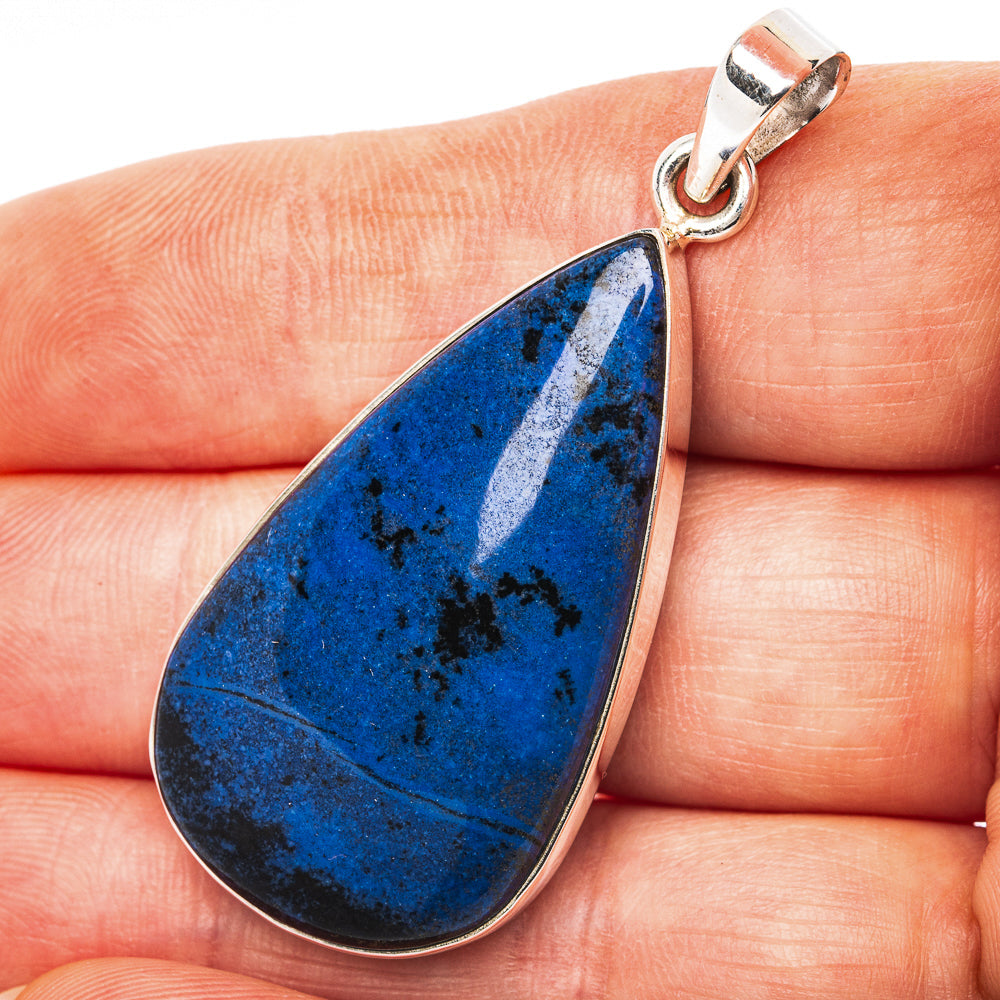 Dumortierite Pendant 2" (.925 Sterling Silver)