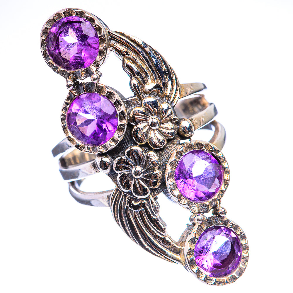 Faceted Amethyst Ring Size 5.75 (925 Sterling Silver) R142846
