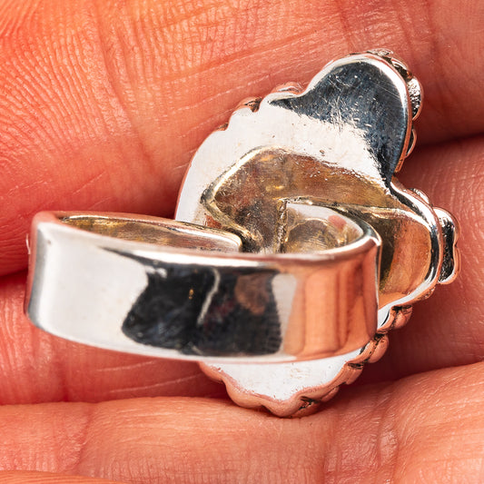 Exclusive Southwestern Style Pink Opal Ring Size 6 Adjustable (.925 Sterling Silver)