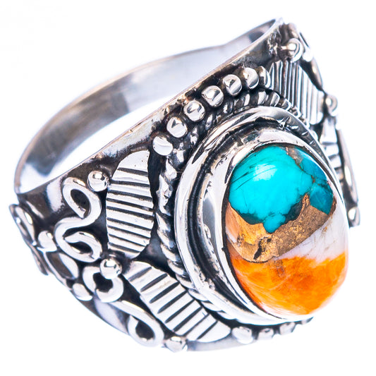 Spiny Oyster Turquoise Ring Size 7 (925 Sterling Silver) R4691